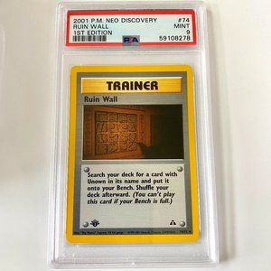 PSA 9 Ruin Wall Mint #74 1st Edition Neo Discovery 2001 Pokémon 59108278